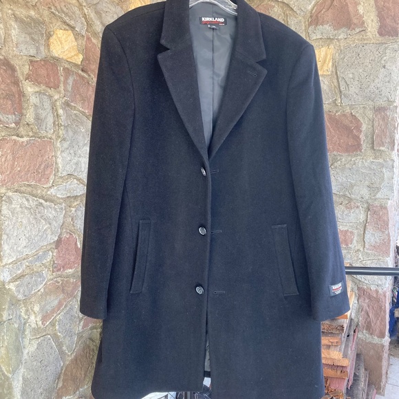 Men’s Wool Cashmere Blend Overcoat Black, Fully Lined 42 Reg - Picture 1 of 15